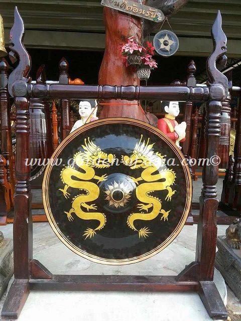 thai temple gong steel dragon, size 80 cm